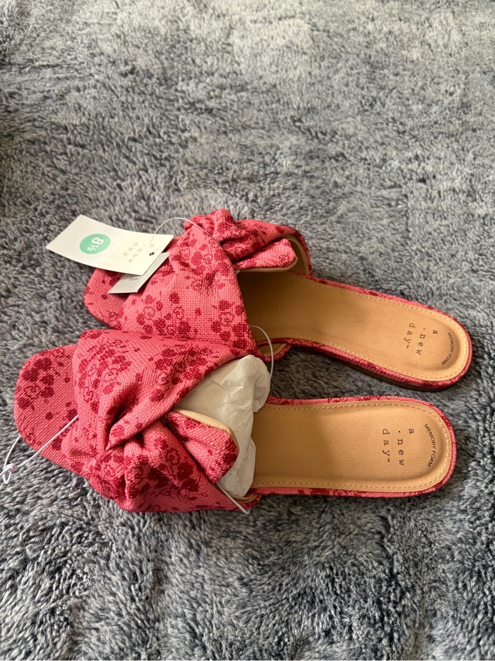 a new day Pink Floral Knot Slide Mules